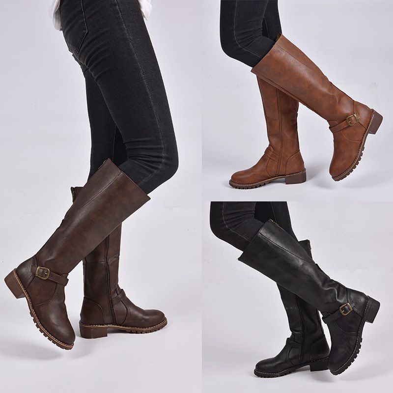 leather boots female