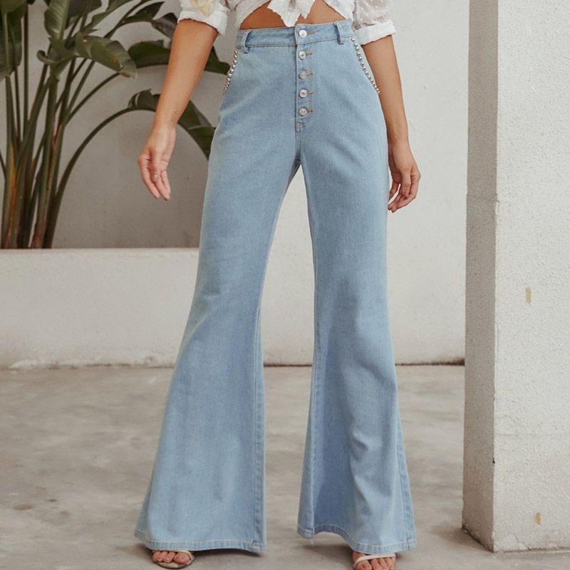 Light Blue High Waist Vintage Flare 