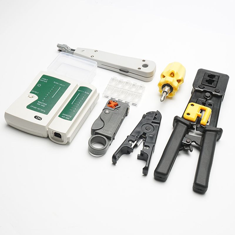 Набор инструментов rj-45. Crimping tool kit for cat5/cat6, professional computer maintenance lan cable. Инструмент для сетевых работ. Набор инструментов для обслуживания сетей. Инструмент tool kit hy-2000.