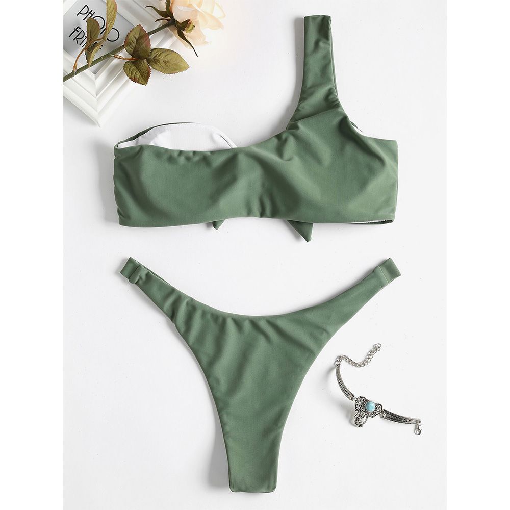 one shoulder padded bikini