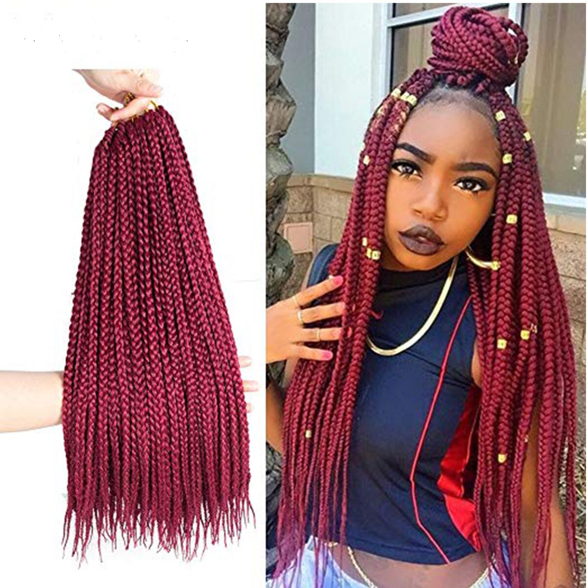 2020 18inch Box Braids Crochet Hair Small Synthetic Hair
