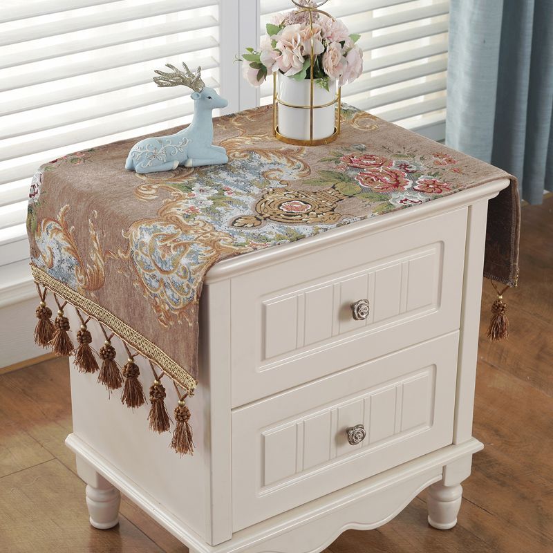 European Style Jacquard Bedside Table Cover Towel Chenille Tv Cabinet Cloth Cover Dust Roof Small Multi Function Towel Paper Table Cloths Vinyl Table Cloth From Yujinnice 24 32 Dhgate Com
