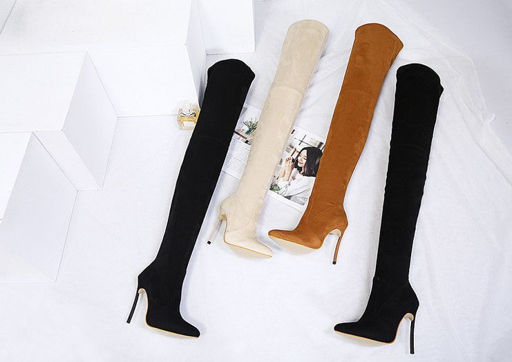 knee high heel boots for skinny legs