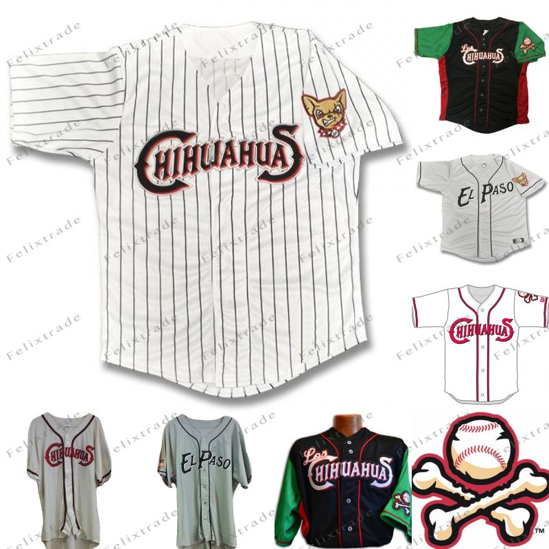 Men El Paso Chihuahuas Jersey Home Road Baseball Jerseys Custom Double
