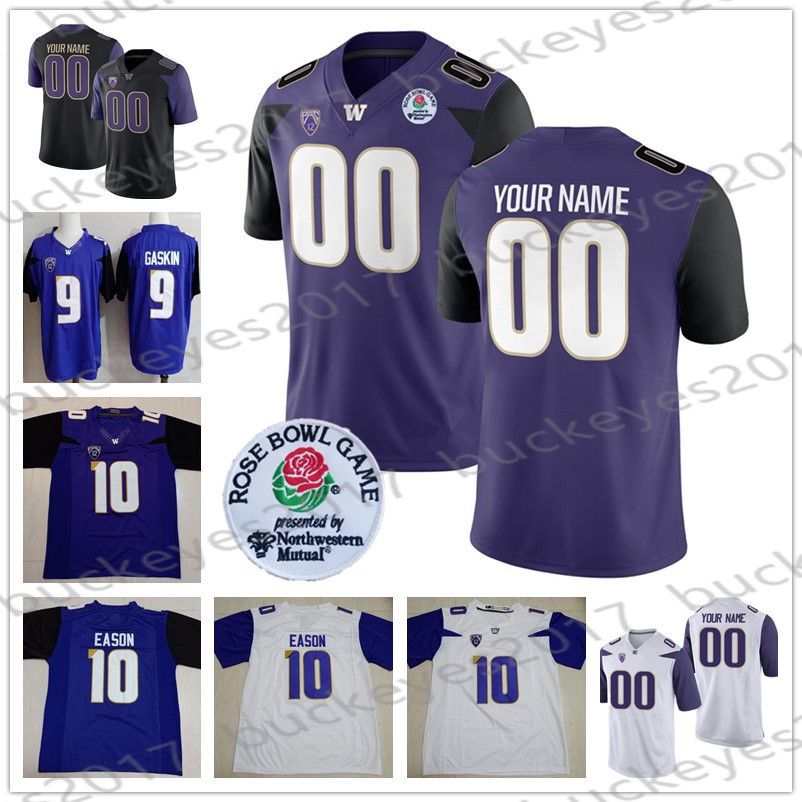 Custom Washington Huskies 2019 Football Any Name Number Black Purple