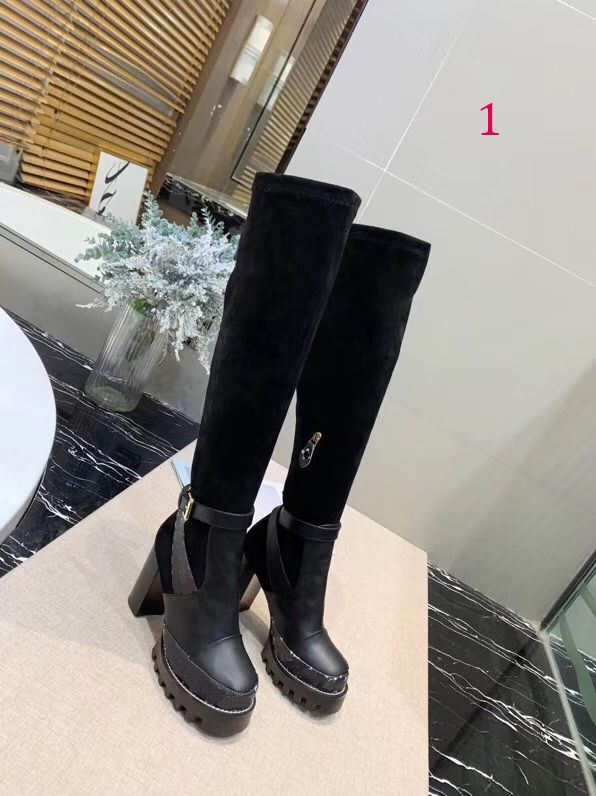 knee high cloth boots