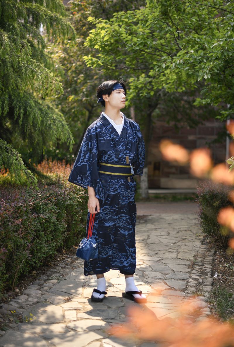 Japón Tradicional De Prendas De Vestir Los Hombres Estándar Kimono La Mezcla Del Poliéster Algodón Albornoz Tokio Pijama Formal Chispa Kimono Masculino De € | DHgate