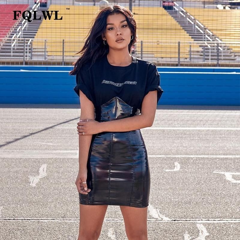 Acquistare FQLWL Sexy High Waist Gonna In Pelle PU Donna PVC Black Bodycon  Latex Mini Autunno Casual Streetwear Streetwear Breve Gonne Matita  Economico | Consegna Veloce E Qualità | It.Dhgate