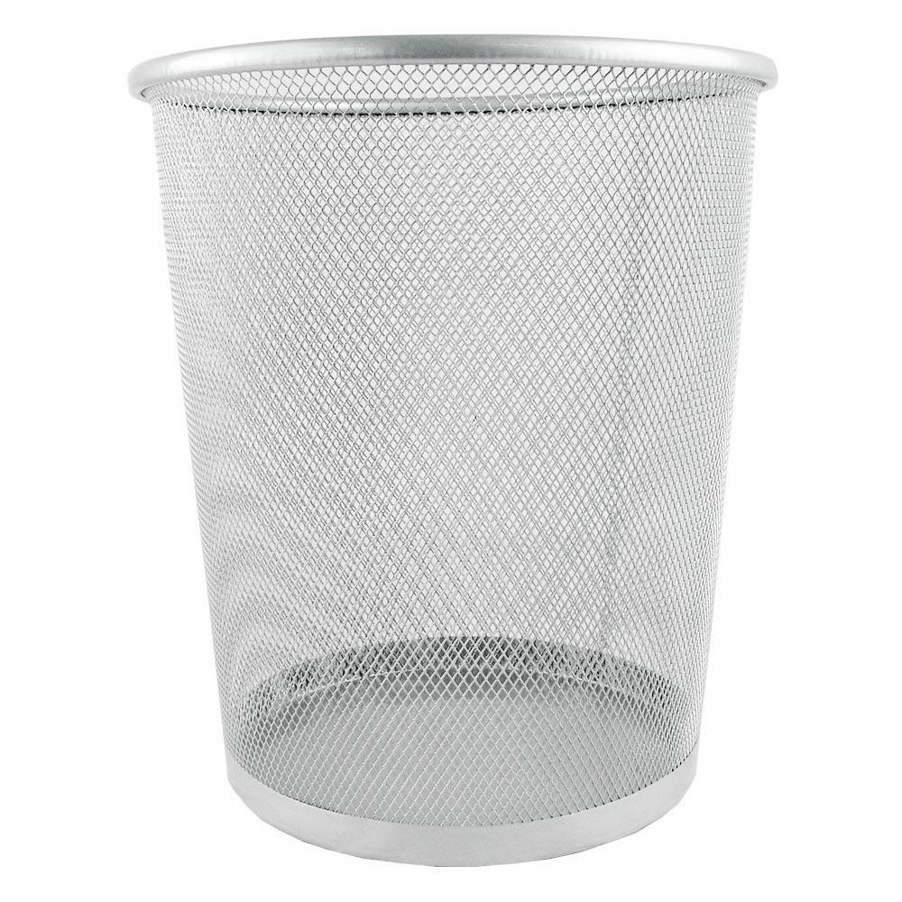 1 x Noir Circulaire Metal Waste Paper Bin maison durable Maille Classique Maison Panier