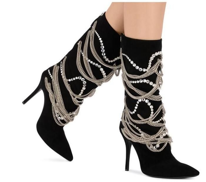 Fall Winter Wedding Boots Ankle High Black Motorcycle Boots Shoes