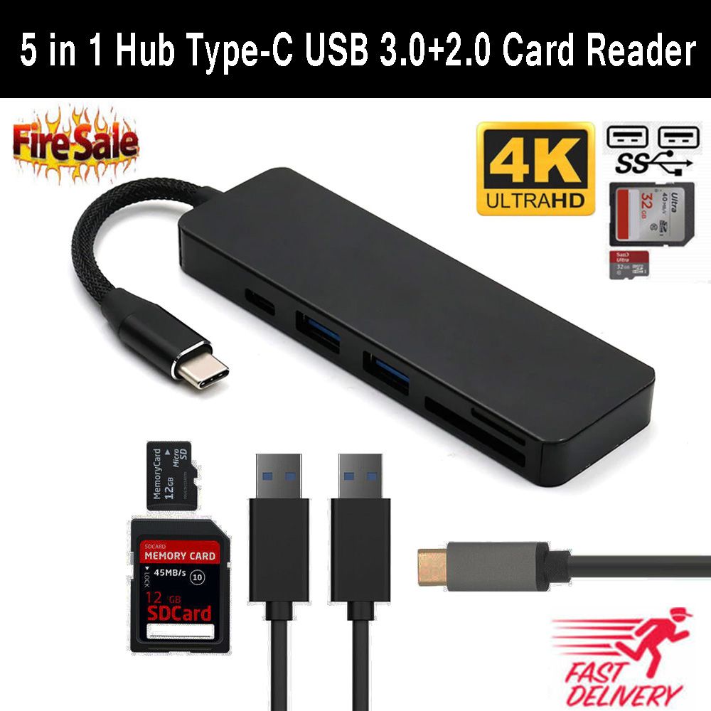 2019 Type C Usb C To 4k Hdmi Adapter Dual Usb 3 0 Hub With Tf Sd