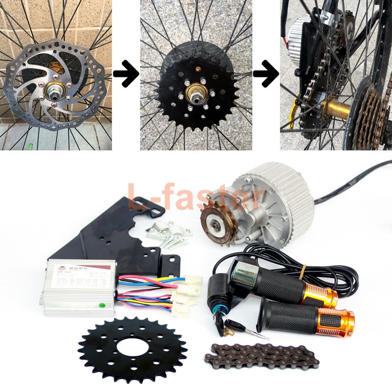 24V/36V 450W Electric Conversion Kit  DC Motor For Bike Left Chain Drive Custom 