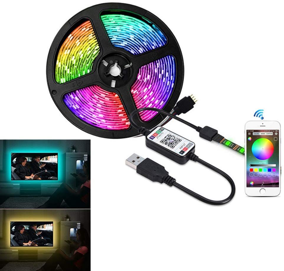 Luz De Tira LED, Control De Bluetooth DC5V RGB SMD5050 30 LEDS / M USB
