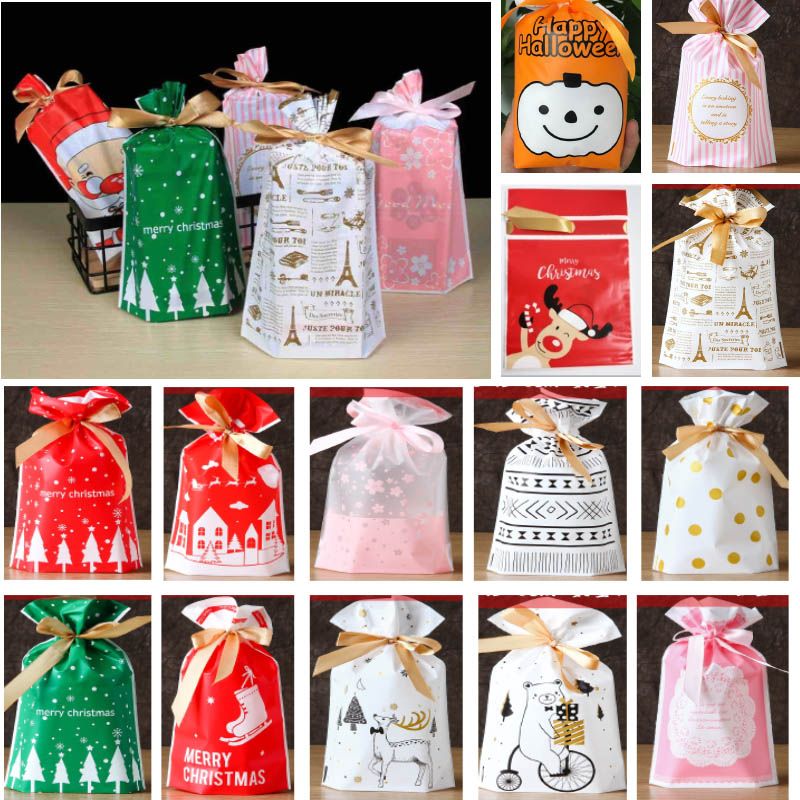 Christmas Gifts Bags With Drawstring Candy Bags Party Favor Cookie Bag