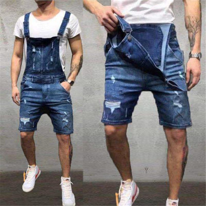 mens jean short overalls