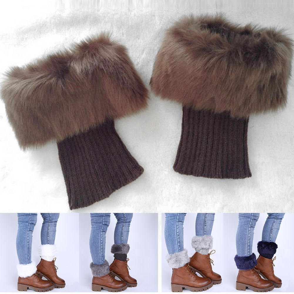 faux fur leg warmers boot covers