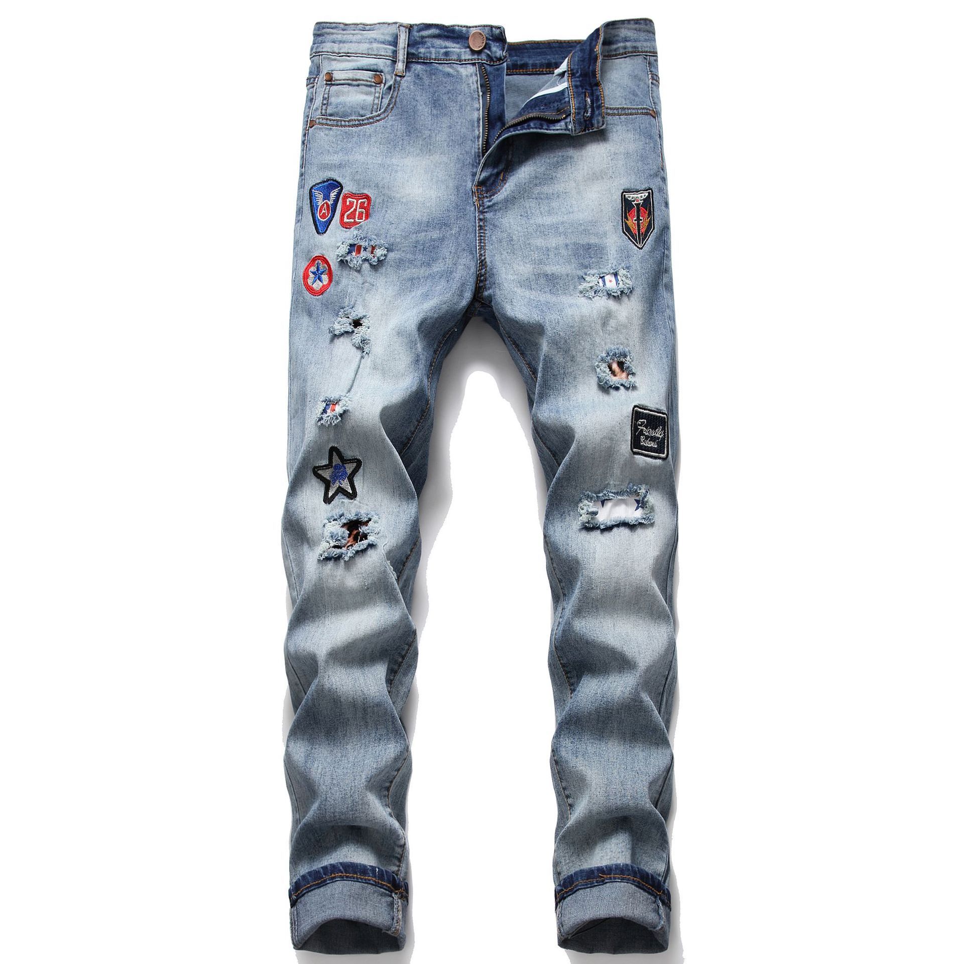 Compra Pantalones Vaqueros Ajustados Para Hombre Moda Patchwork Biker Jeans  Bordados Pantalones Largos De Mezclilla 2020 Nuevos Pantalones Vaqueros  Starbrand S XXL Barato | Entrega Rápida Y Calidad | Es.Dhgate