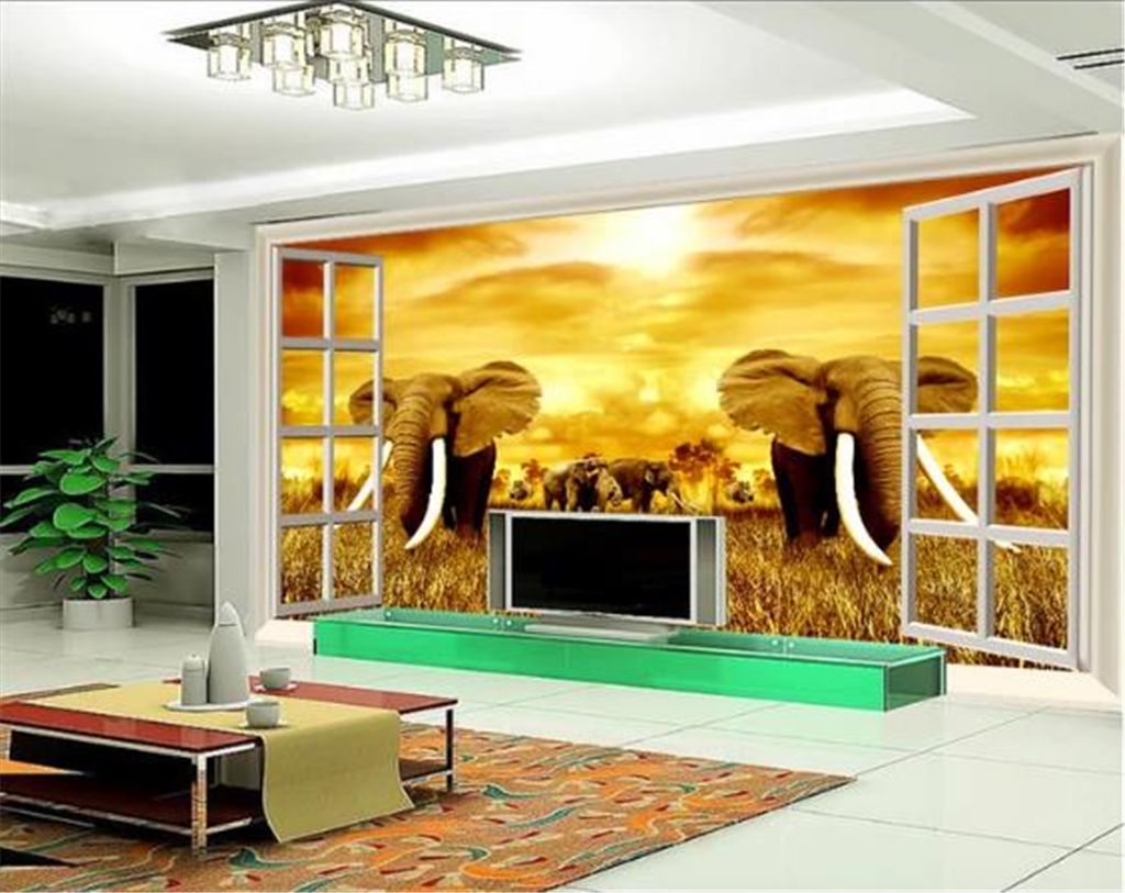 Custom Any Size 3d Wallpaper Artistic Elephant Hd 3d Landscape Home Decor Living Room Wall Covering Free High Definition Wallpapers Free High Quality