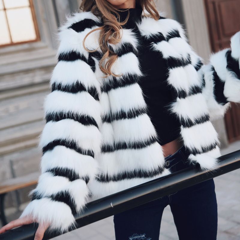 manteau noir et blanc femme