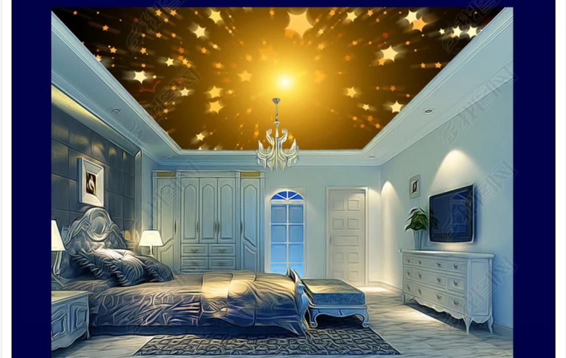 3d Zenith Mural Custom Photo Ceiling Wallpaper Comet Star Living