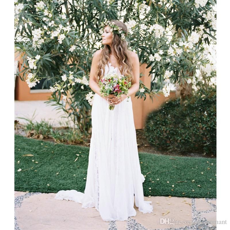 flowy light wedding dresses
