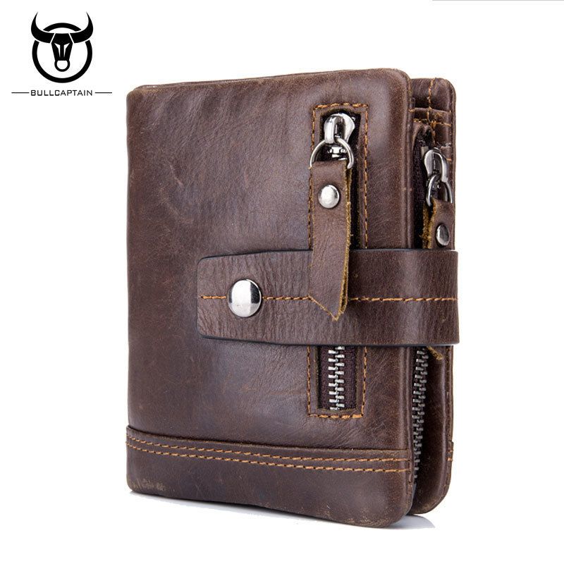 Cowhide Genuine Leather Men Wallet Coin Purse Small Mini Card Holder Vintage PORTFOLIO Portomonee H Cowhide Genuine Leather Men Wallet Coin Purse Small Mini Card Holder Vintage PORTFOLIO Portomonee H