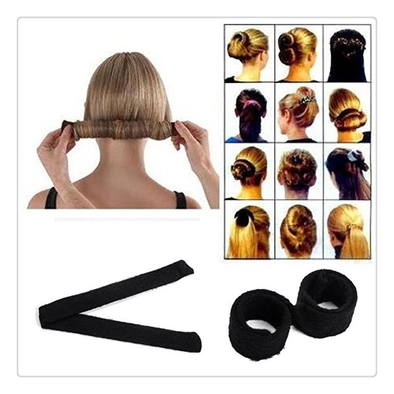 DIY Hair Bun Maker Black Women Hairagami Hair Bun Updo Fold Wrap Snap