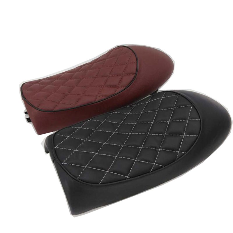 Motorcycle Cushion Motorcycle PU Leather Vintage Cafe Racer Seat Flat Saddle Cushion for CG125 GN CG CB400SS A
