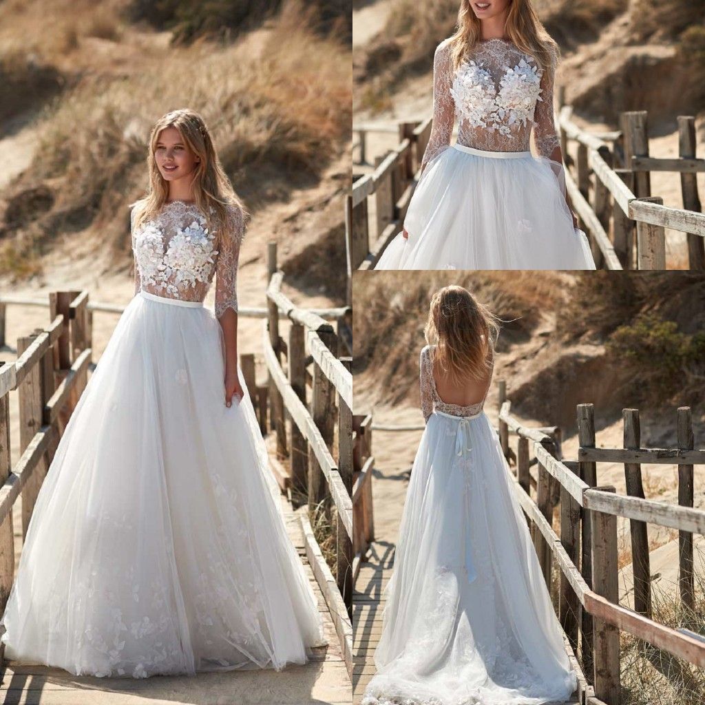 Discount A Line Maisonsignore Dresses Long Sleeve Tulle Lace