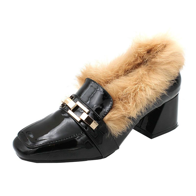 black furry birkenstocks