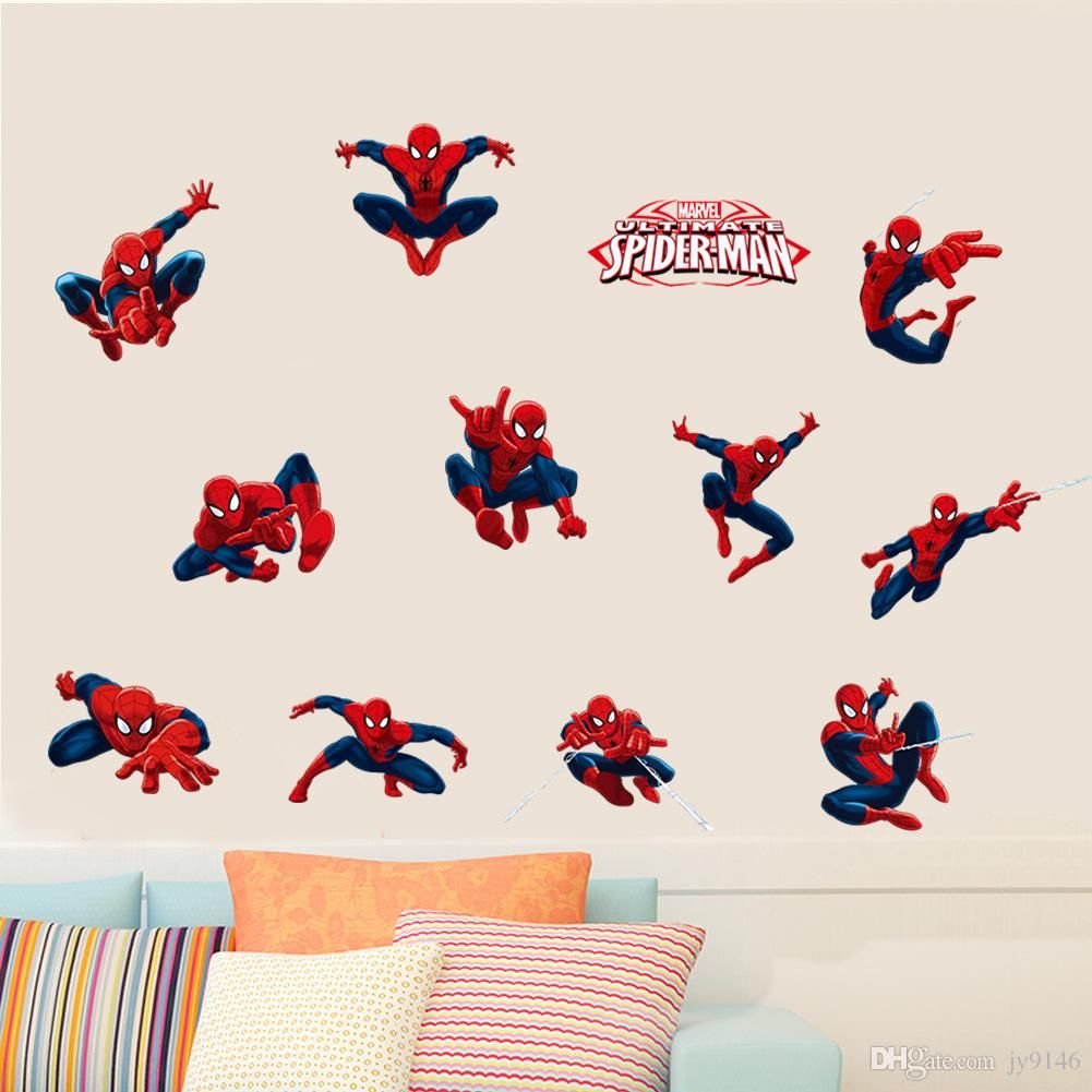 Spiderman 3d Wall Stickers Pvc Self Adhesive Marvel Superhero Wall Art Decals For Kids Room Nursery Spider Manwall Poster Kids Wall Stickers For Bedrooms Kids Wall Stickers Removable From Carrierxia 3 22 Dhgate Com