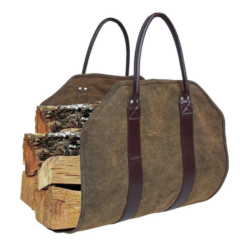 2019 New Firewood Log Carrier Bag Canvas Wood Tote Firewood Holder