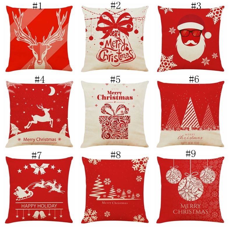 Christmas Xmas Soft Cushion Cover Throw Pillow Case Home Decor Festive Gift Red
