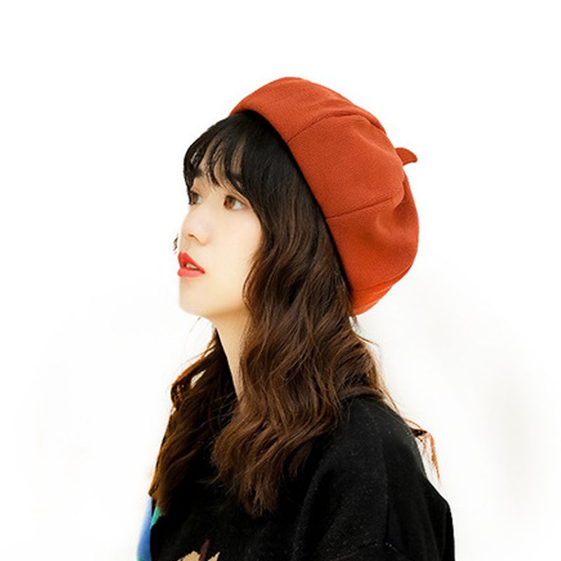 French Style Vintage Wool Warm Plain Beret Beanie Hat Cap