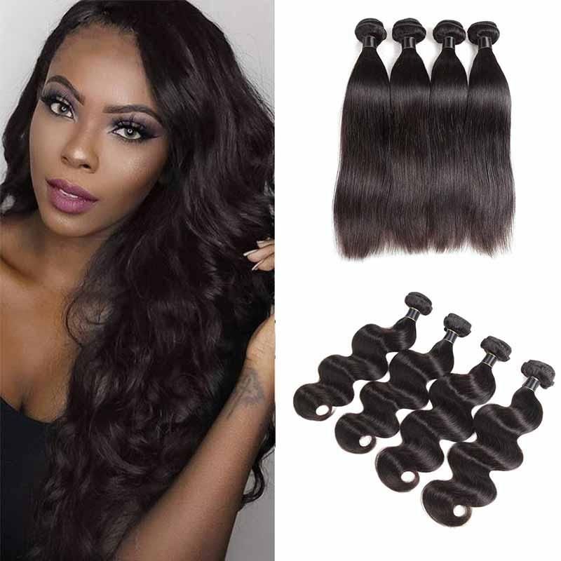 8a Peruvian Human Hair Weaves Straight Body Wave Brazilian