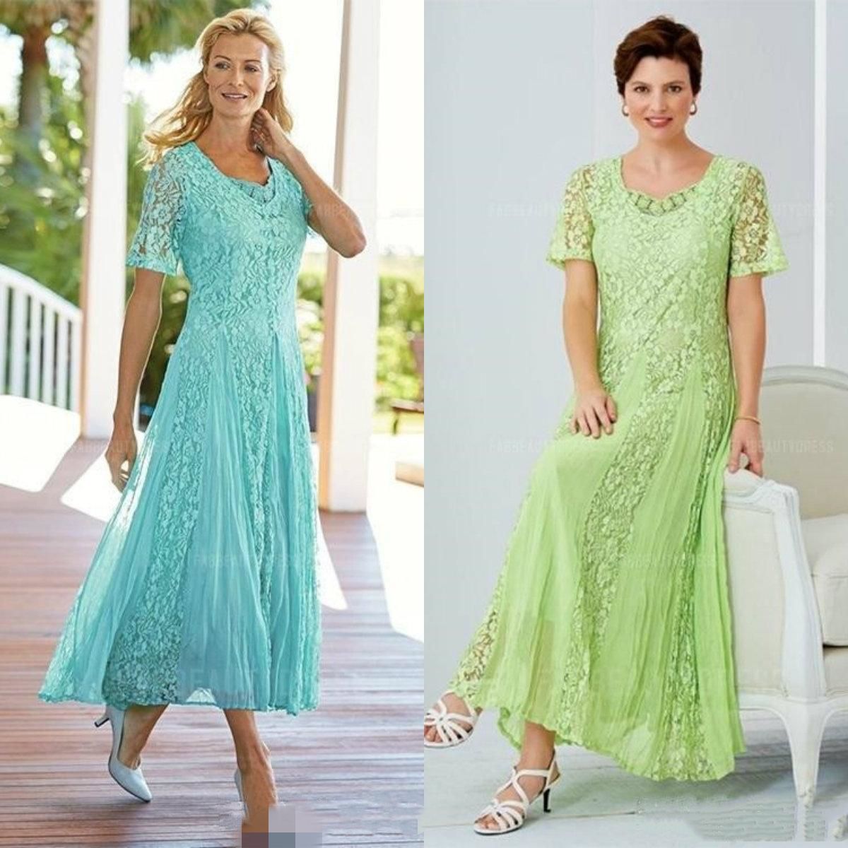 Fashion Ankle Length Mother Of The Bride Dresses Short Sleeve
