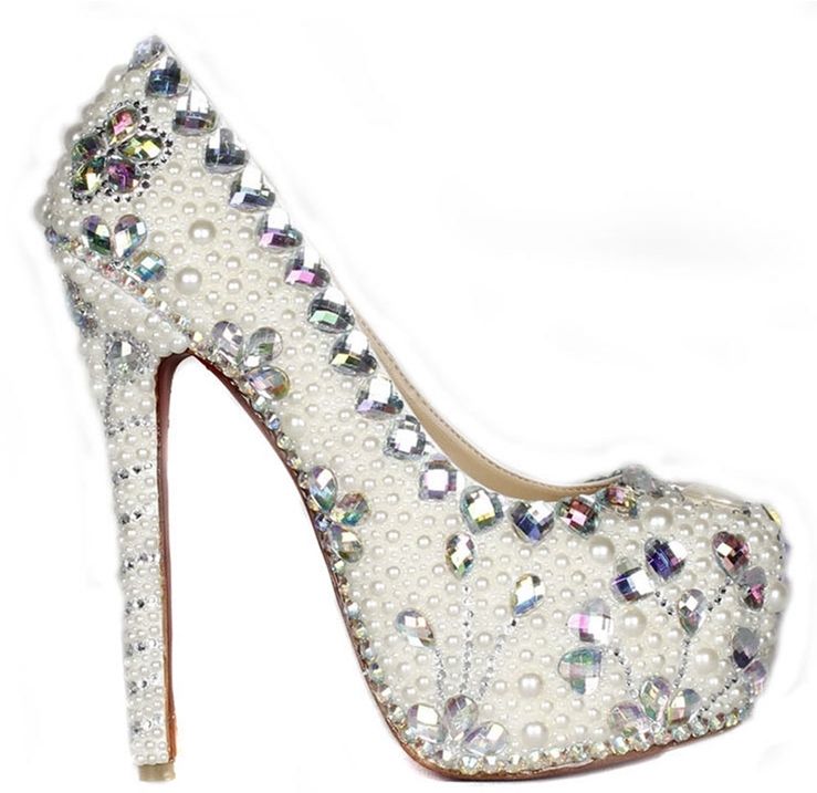 silver platform evening shoes