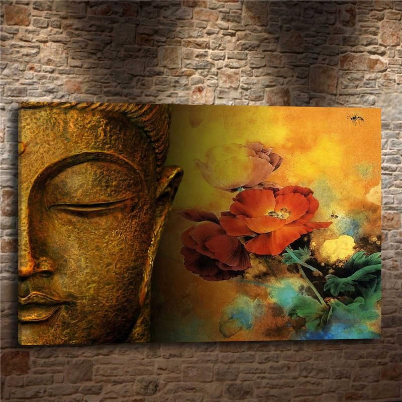 2020 Buddha Flowers Religion Spiritual Home Decor Hd