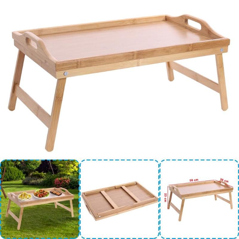 Bandeja para servir extraíble desayuno cama bandeja bañera portátil mesa madera de bambú 