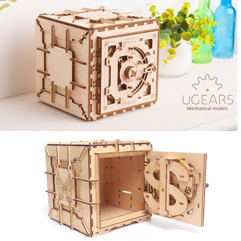 wooden puzzle storage box