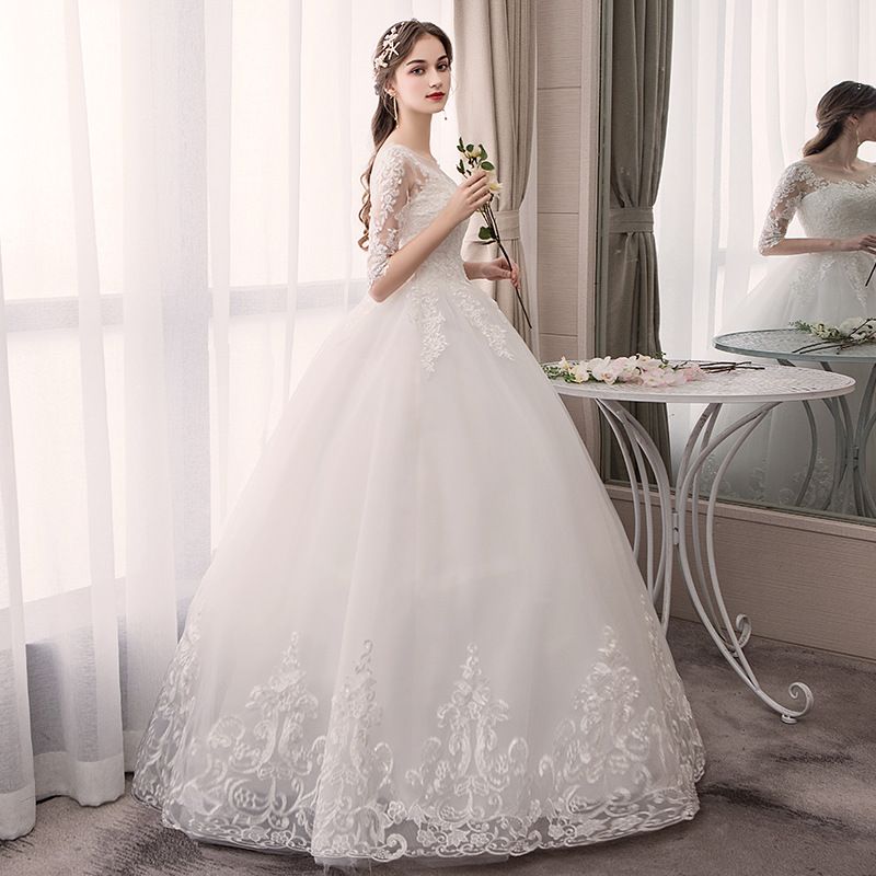 2019 Spring And Autumn New Bridal Wedding Dress Korean Bra Lace