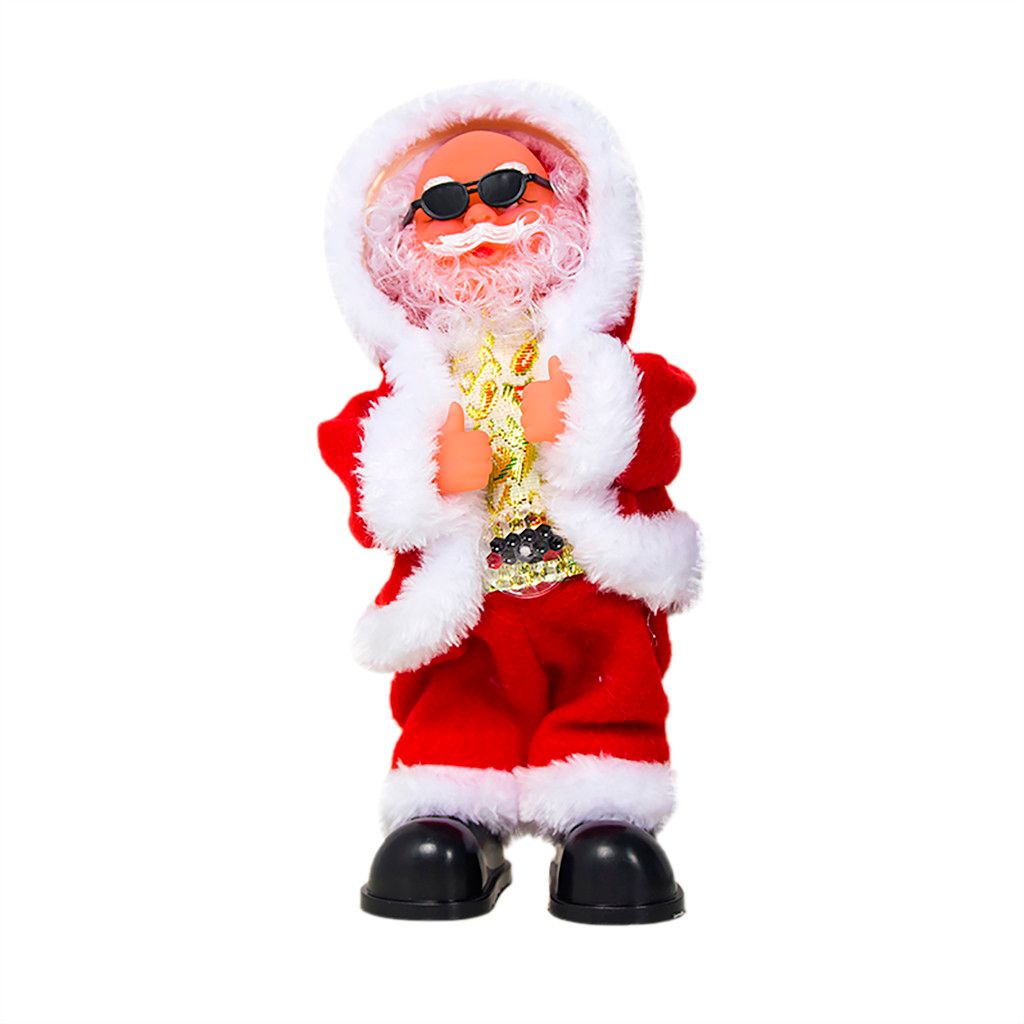 Decorações de Natal Papai Noel dançando cantar boneca como brinquedo de música de pelúcia para crianças Decorações de Natal Papai Noel dançando cantar boneca como brinquedo de música de pelúcia para crianças