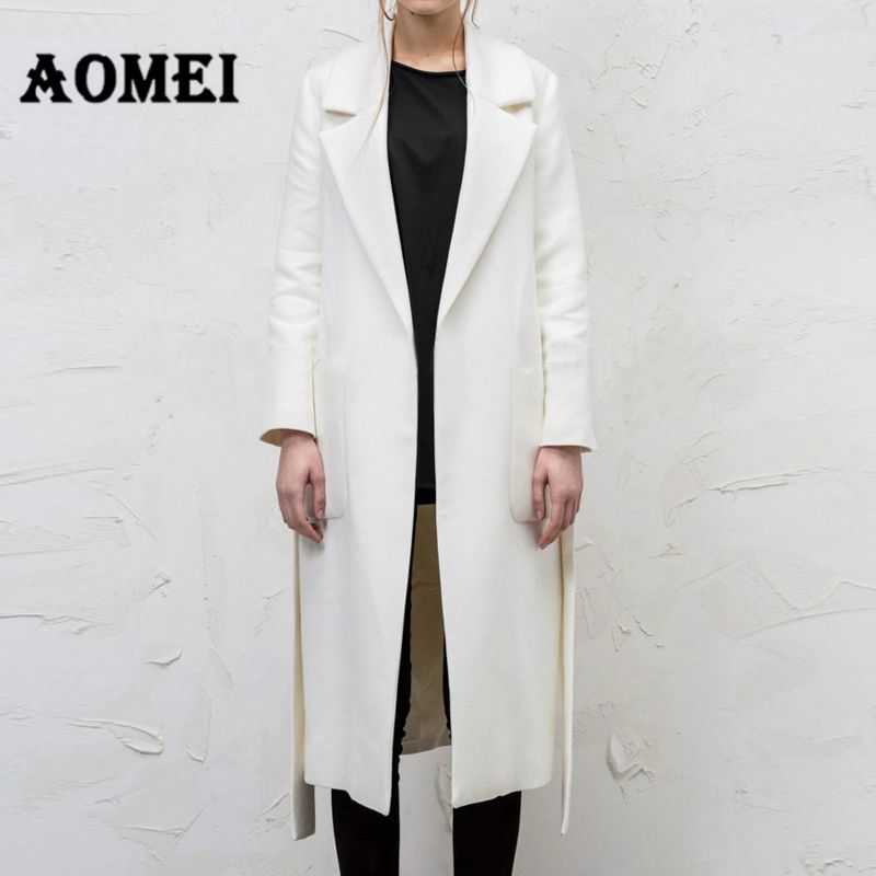 long winter white wool coat