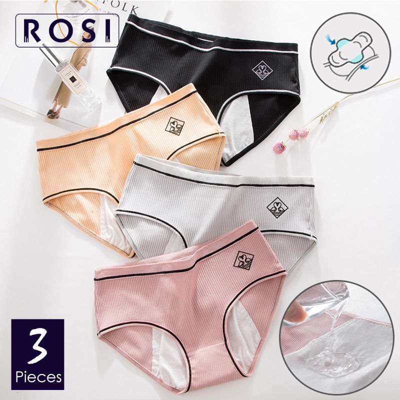 2021 Cotton Menstrual Period Panties Underwear Women Brand Stripe