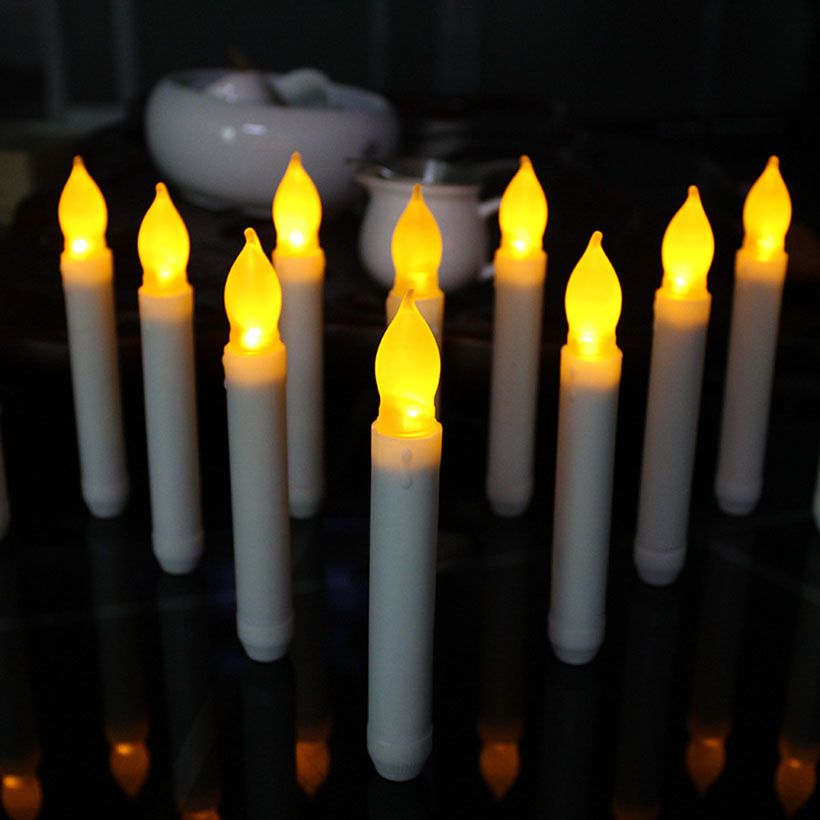 New Design Battery Operated Taper Candles With Timer 6 Hours On ,18