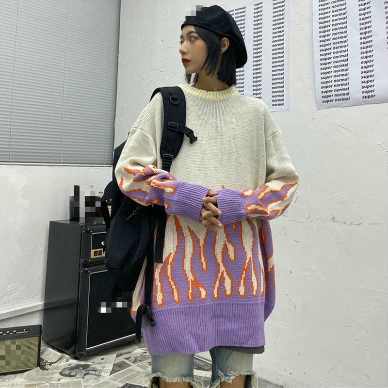 flame jacquard sweater