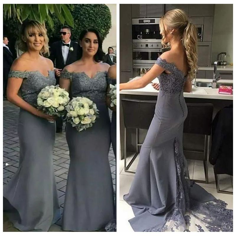 light silver bridesmaid dresses