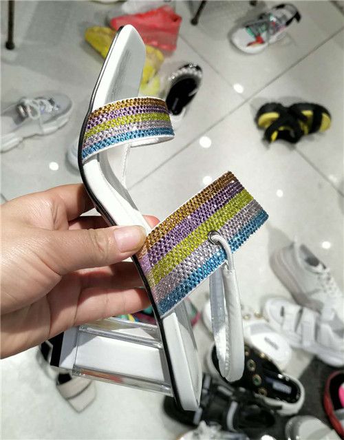 rainbow rhinestone sandals
