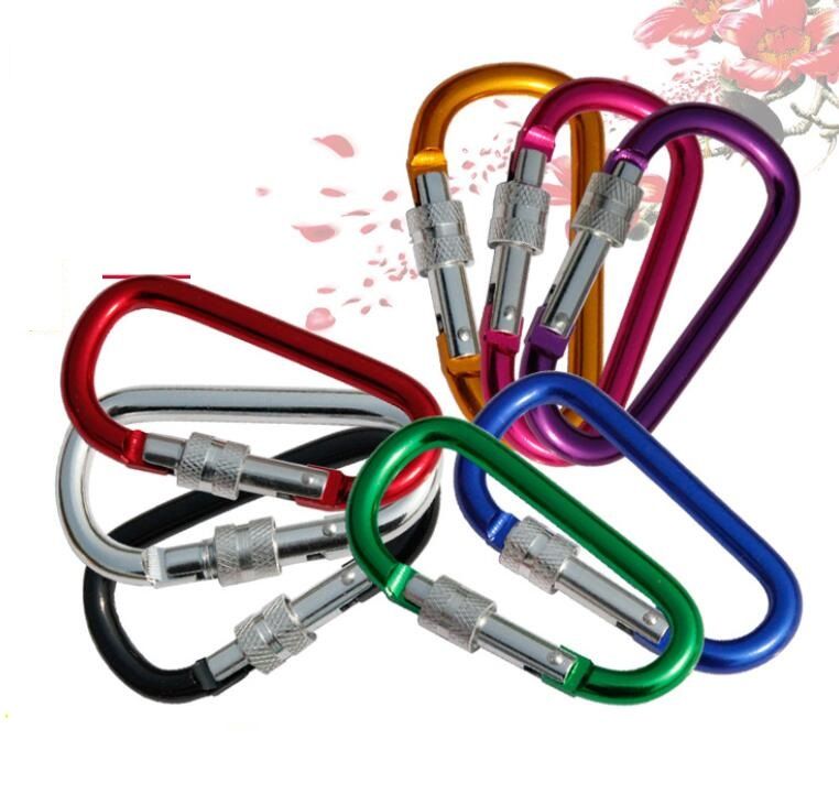 UK Secure Keyring QUALITY Carabiner Hook Key Clip Metal Stainless Aluminium 5x