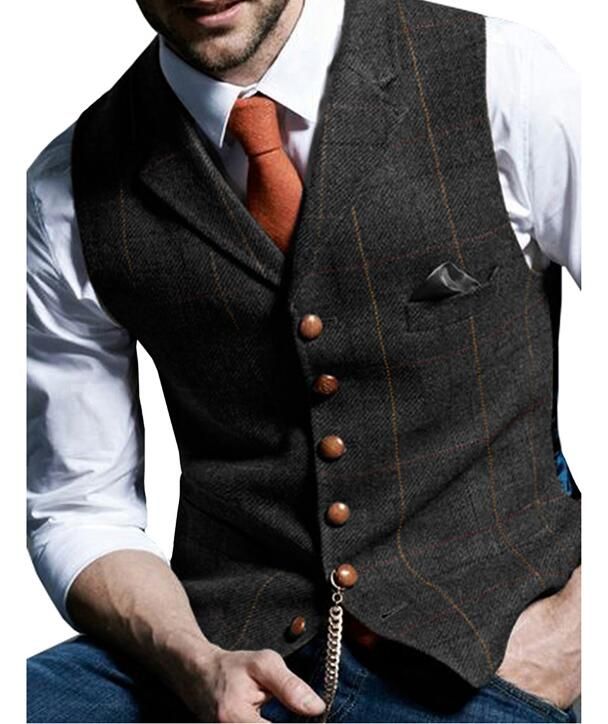 succes aankomst Goodwill Nieuwe Wol Plaid Mannen Pak Vest Slanke Fit Gekerfde Reversbruidegom Jas  Formele Smoking Partij Prom Pak Vest Op Maat Gemaakte Bruiloft Pak Vesten  Van 17,69 € | DHgate